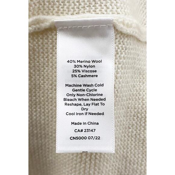 Talbots Womens Argyle Texture Cardigan Merino Wool Cashmere Sweater Cream NWT 2X - Picture 9 of 9